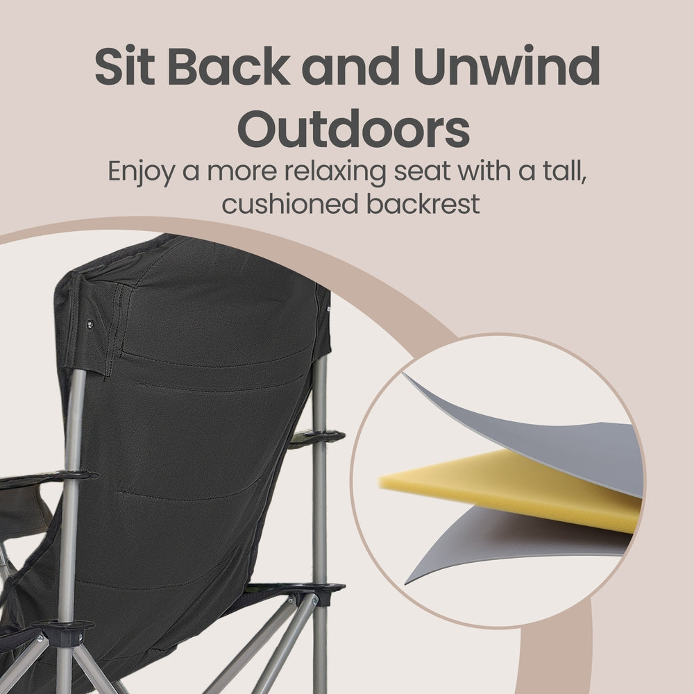 Folding Lawn Chair - 330lb - Steel - High Backrest