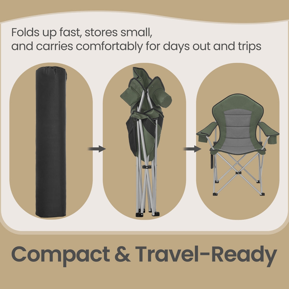 Folding Lawn Chair - 24L - Steel - High Back