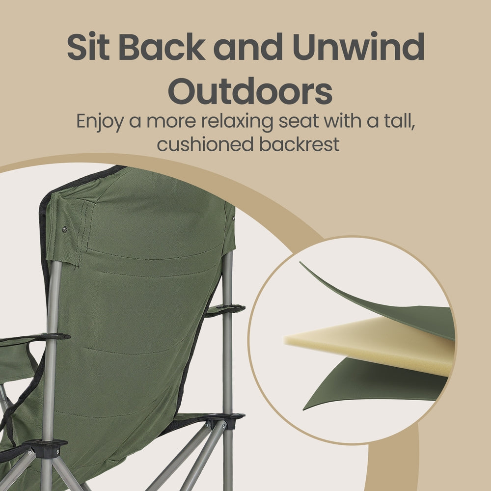 Folding Lawn Chair - 24L - Steel - High Back