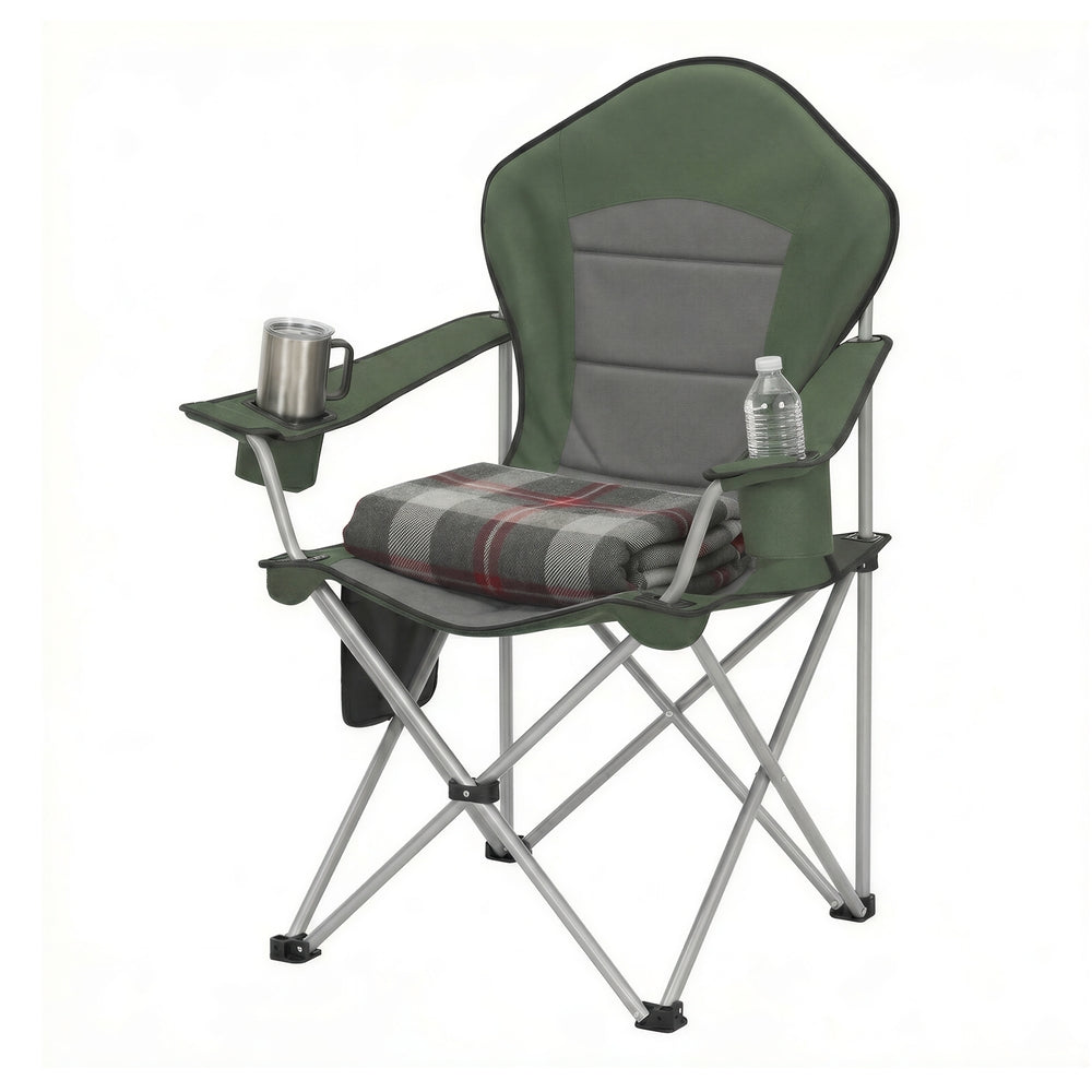 Folding Lawn Chair - 24L - Steel - High Back