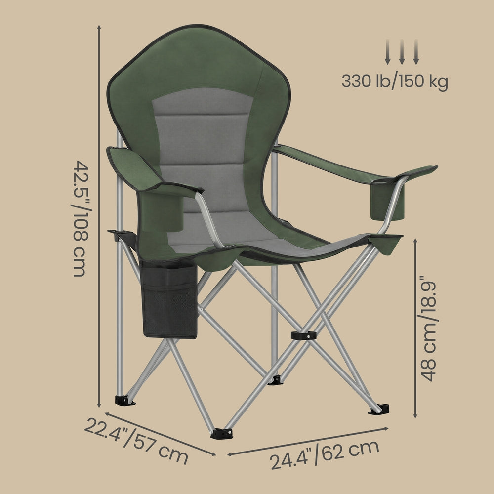 Folding Lawn Chair - 24L - Steel - High Back
