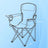 Set of 2 Folding Heavy-Duty Camping Chairs - Metal Frame - Slate Gray - Includes Cup Holder