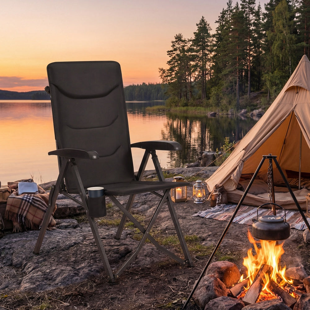 Folding Camping Chair - 150kg - Foam - 95°-150° Reclining Backrest