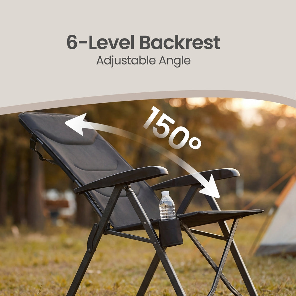 Folding Camping Chair - 150kg - Foam - 95°-150° Reclining Backrest