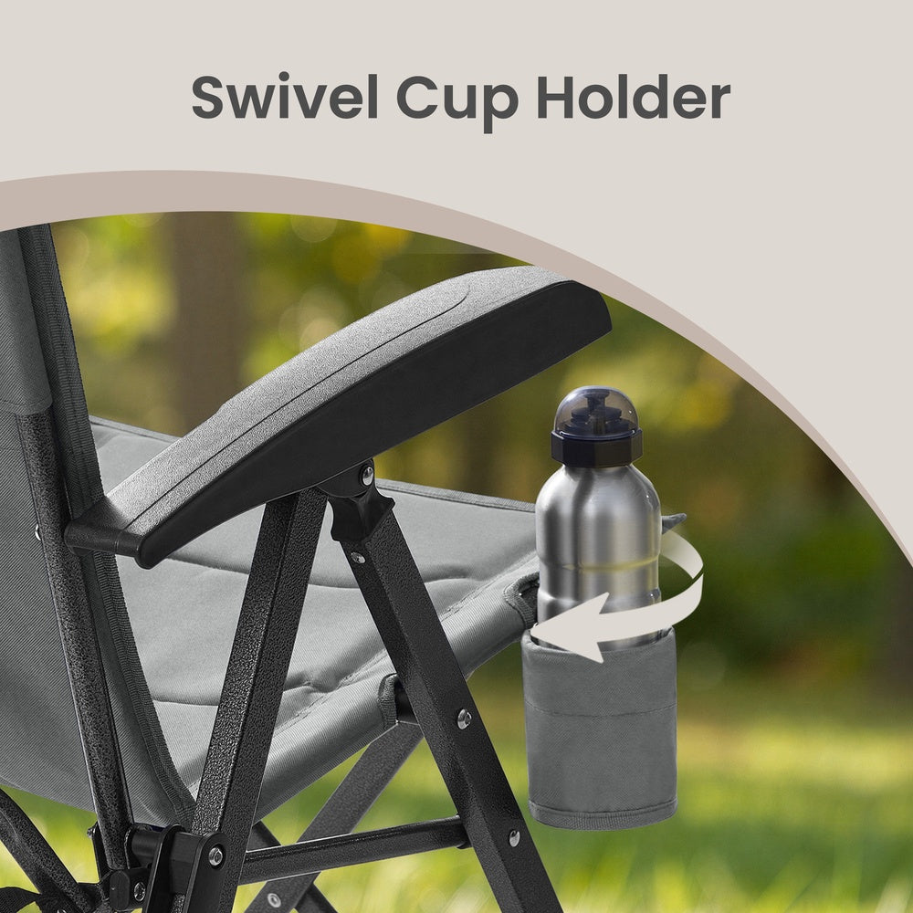 Folding Camping Chair - Adjustable High Backrest