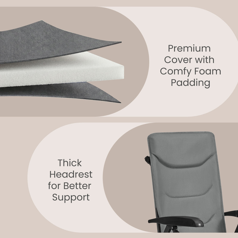Folding Camping Chair - Adjustable High Backrest