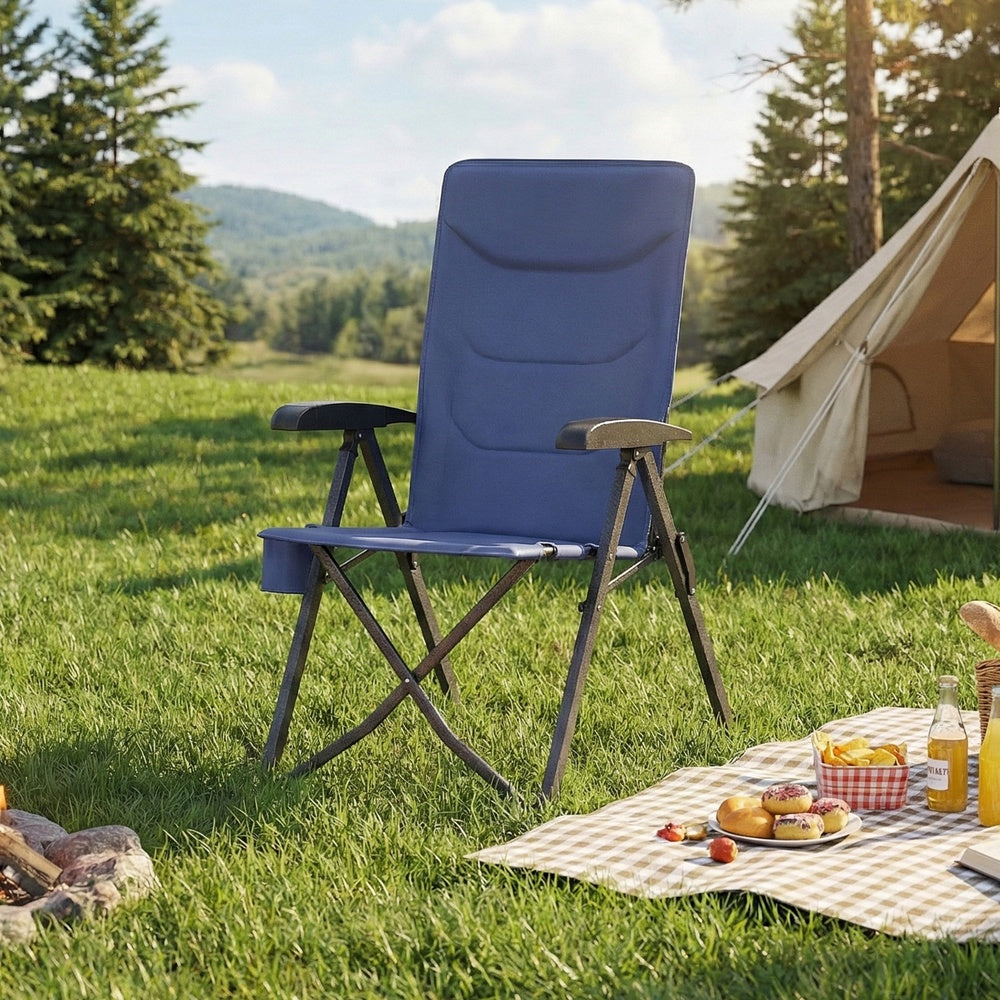 Folding Recliner Chair - Adjustable 95°-150° - Padded Seat