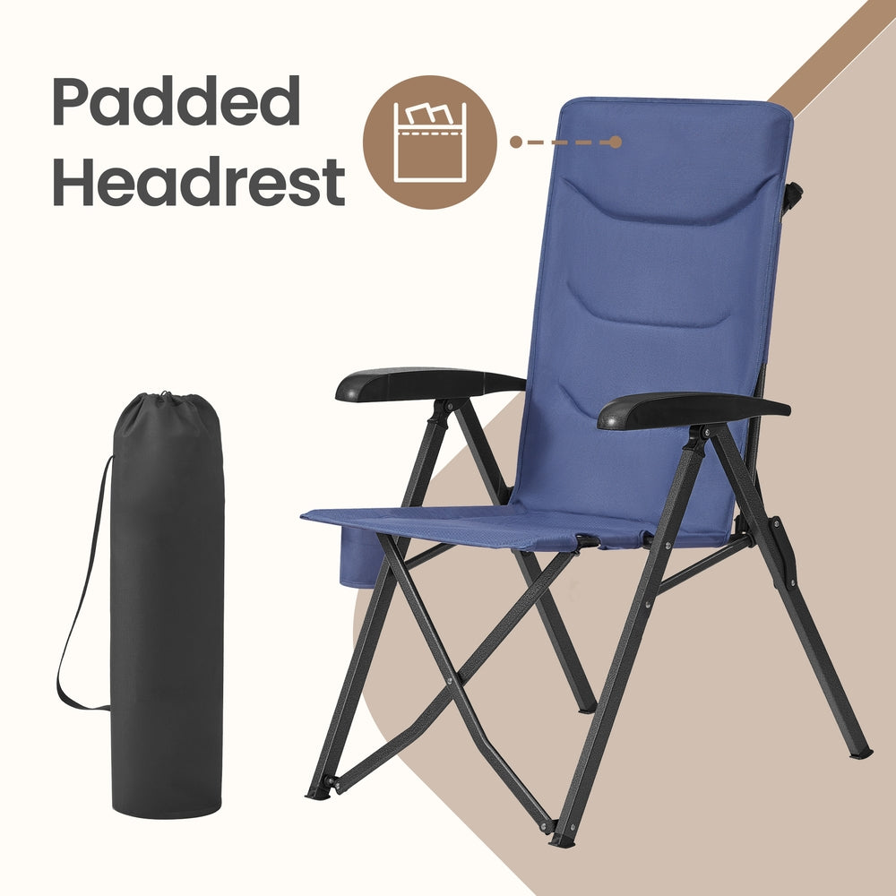 Folding Recliner Chair - Adjustable 95°-150° - Padded Seat