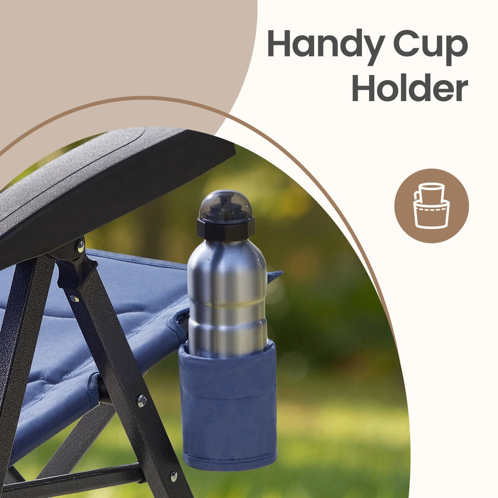 Folding Recliner Chair - Adjustable 95°-150° - Padded Seat