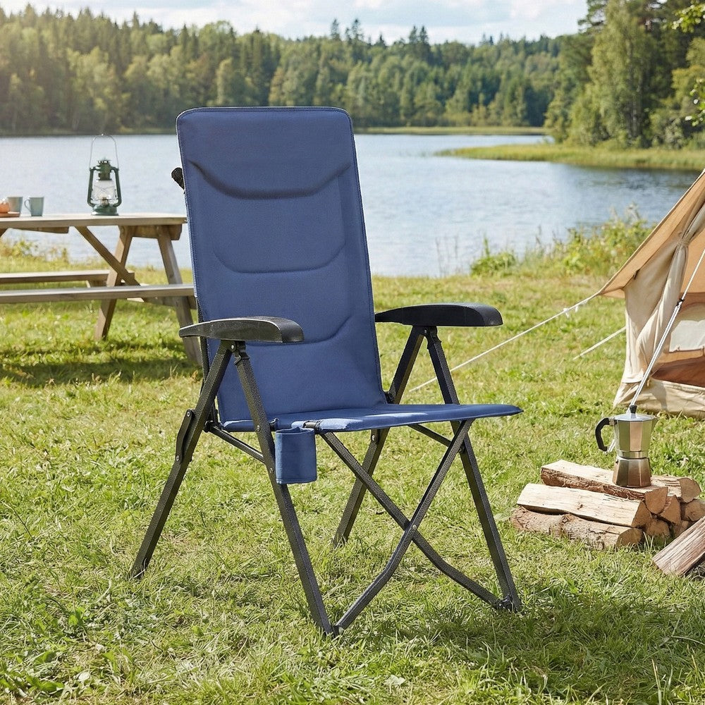 Folding Recliner Chair - Adjustable 95°-150° - Padded Seat