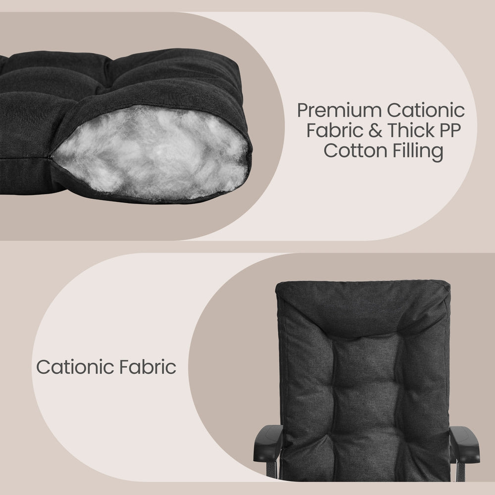 Folding Recliner Chair - Adjustable 95°-150° - Foam Padding - Cup Holder