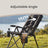 Folding Recliner Chair - Adjustable 95°-150° - Foam Padding - Cup Holder