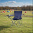 Set of 2 Outdoor Folding Camping Chairs - Metal - Black - Lightweight with Armrests