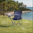 Set of 2 Outdoor Folding Camping Chairs - Metal - Black - Lightweight with Armrests