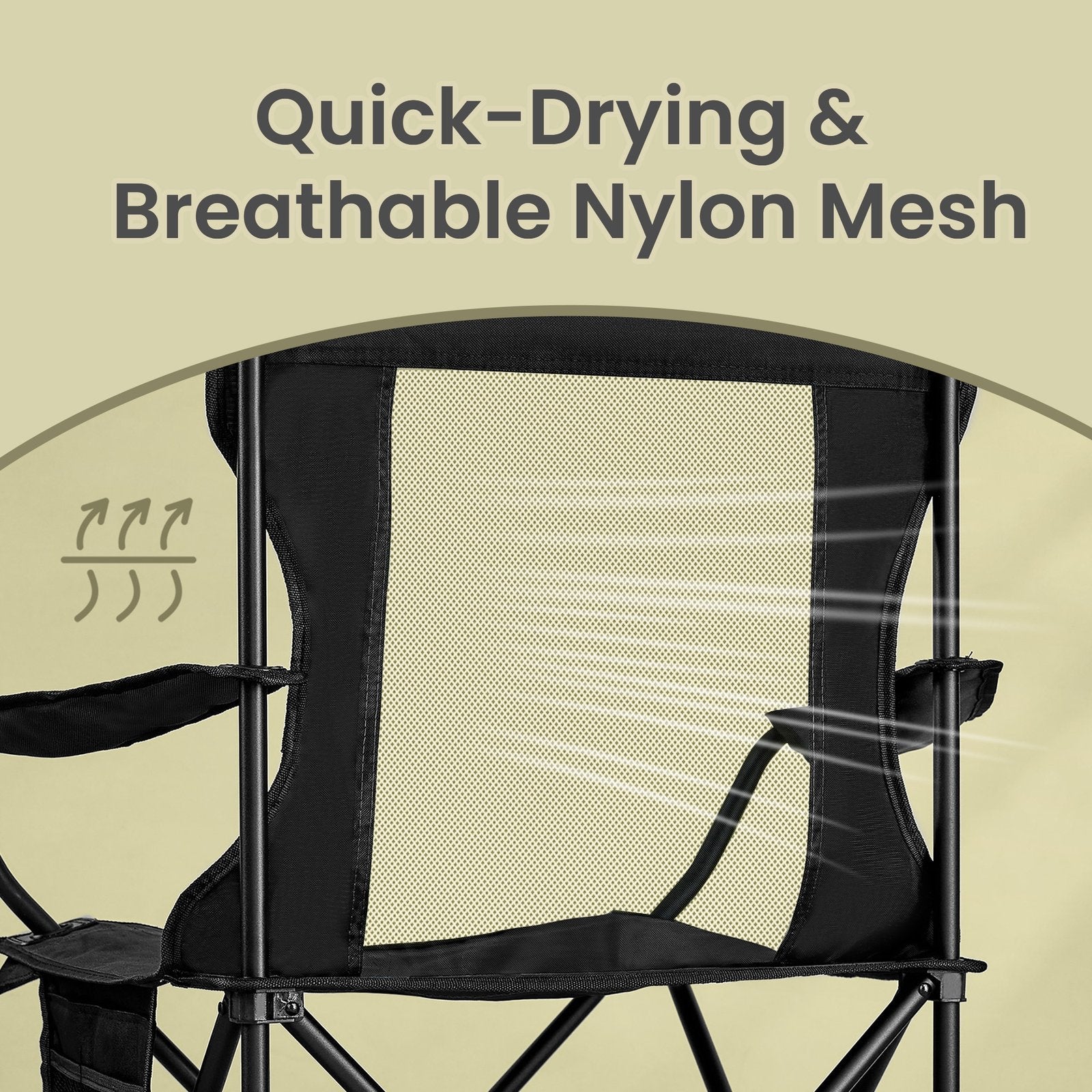 Foldable Camping Chairs Set of 2 - High Back