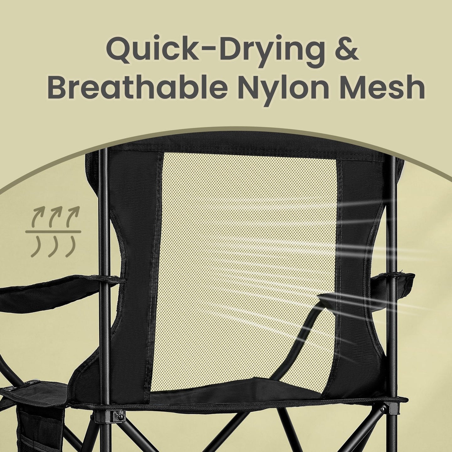 Foldable Camping Chairs Set of 2 - High Back