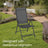 Folding Outdoor Chair - Fabric - Grey - 8-Angle Reclining Back