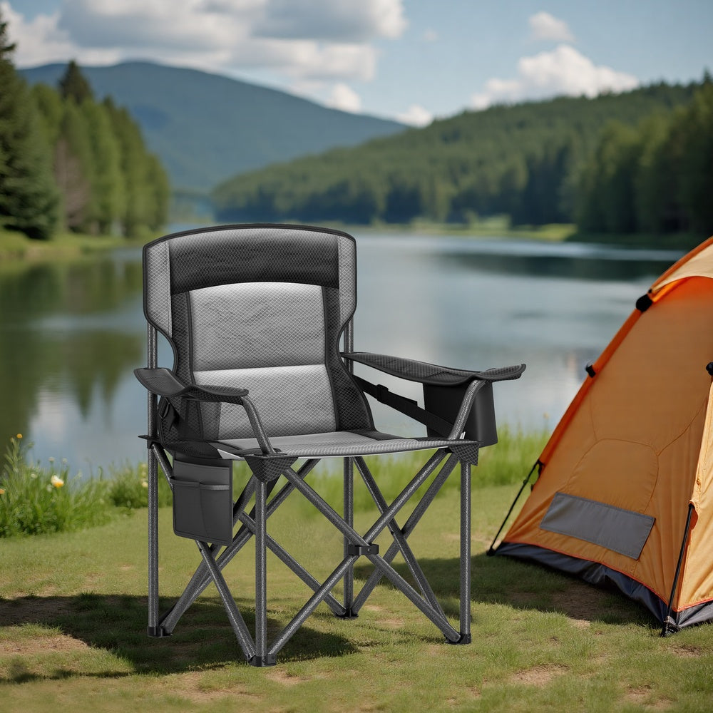 Oversized Lumbar Support Camping Chair - 205L - Steel - Easy to Carry