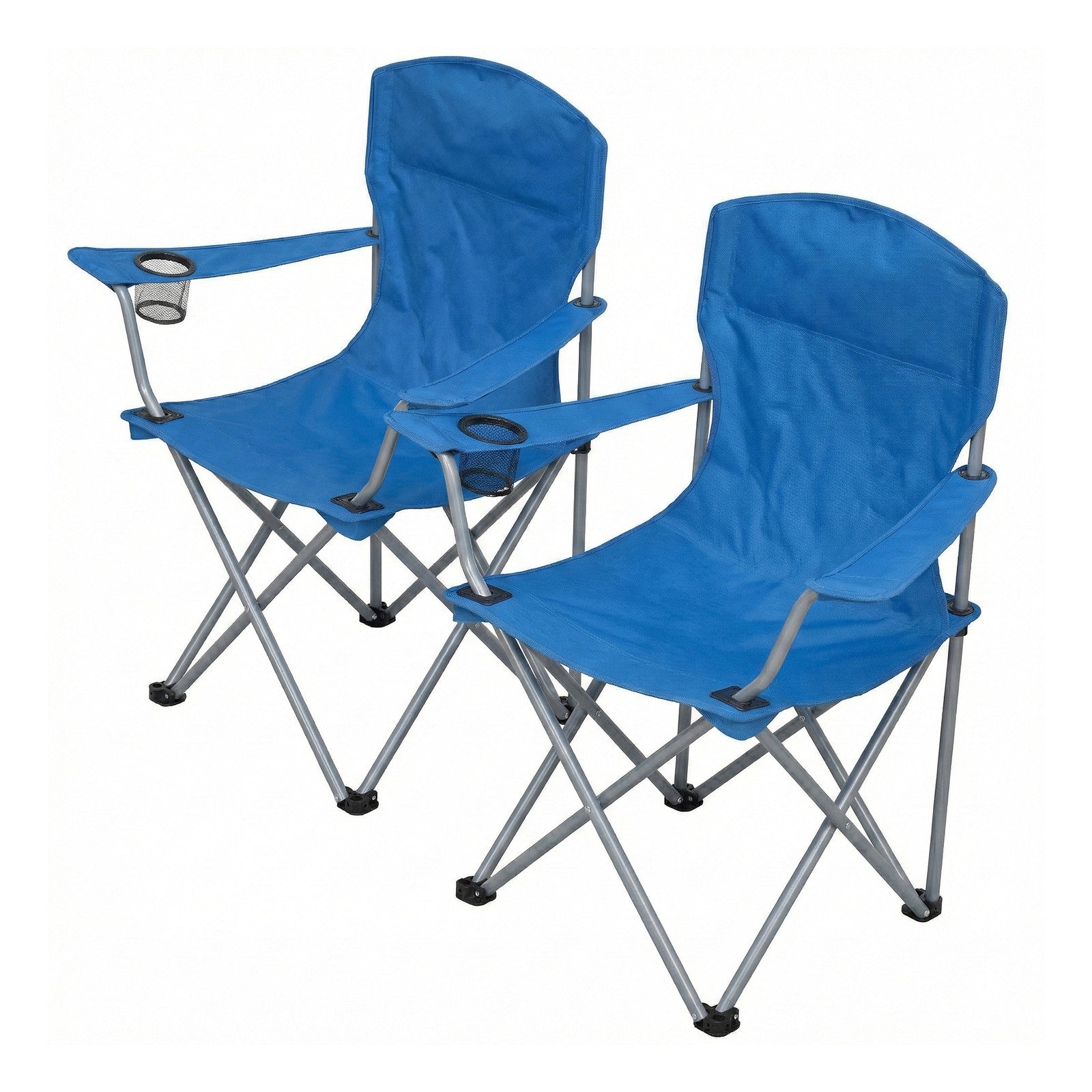 Pair of Portable Outdoor Chairs - Fabric and Powder - Blue