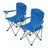 Pair of Portable Outdoor Chairs - Fabric and Powder - Blue