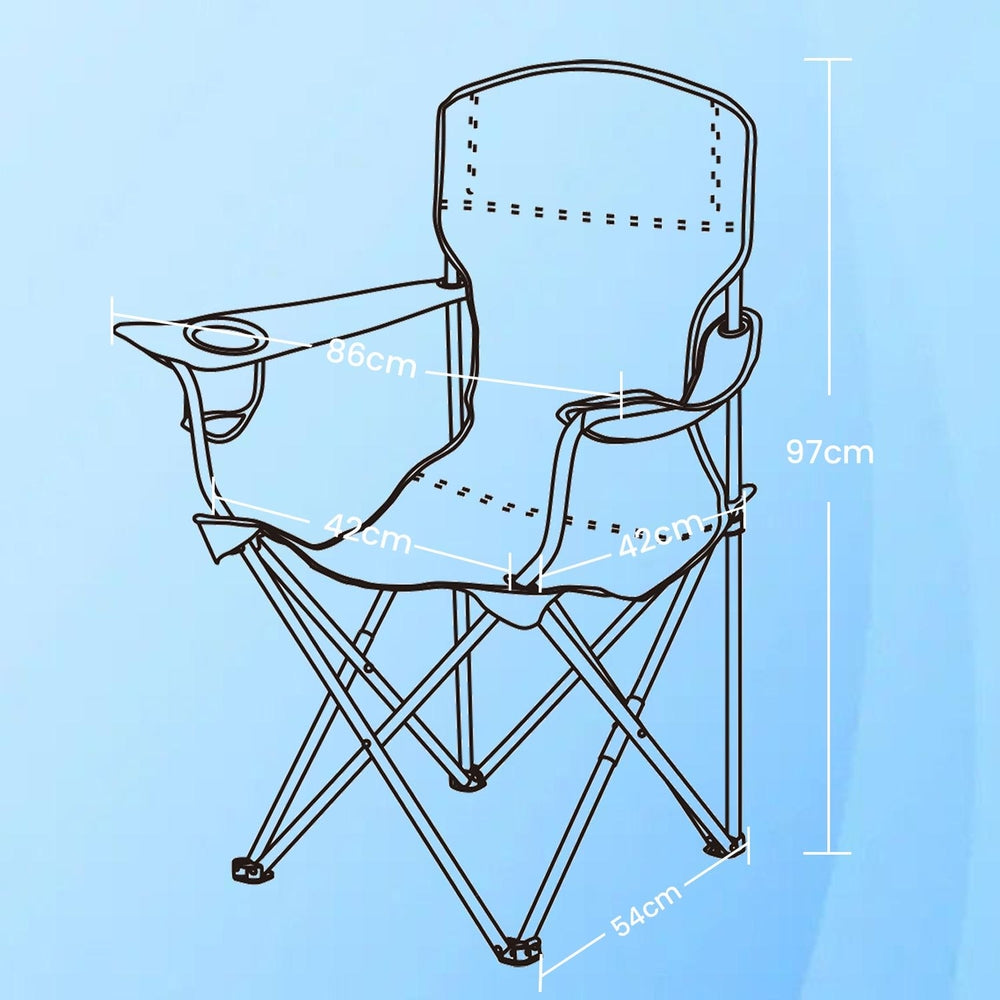 Pair of Portable Outdoor Chairs - Fabric and Powder - Blue