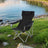 Folding Camping Chair - Metal Frame - Black - with Armrests