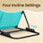 Folding Beach Sunlounger - Lightweight Fabric - Slate Grey - Portable with Reclining Backrest