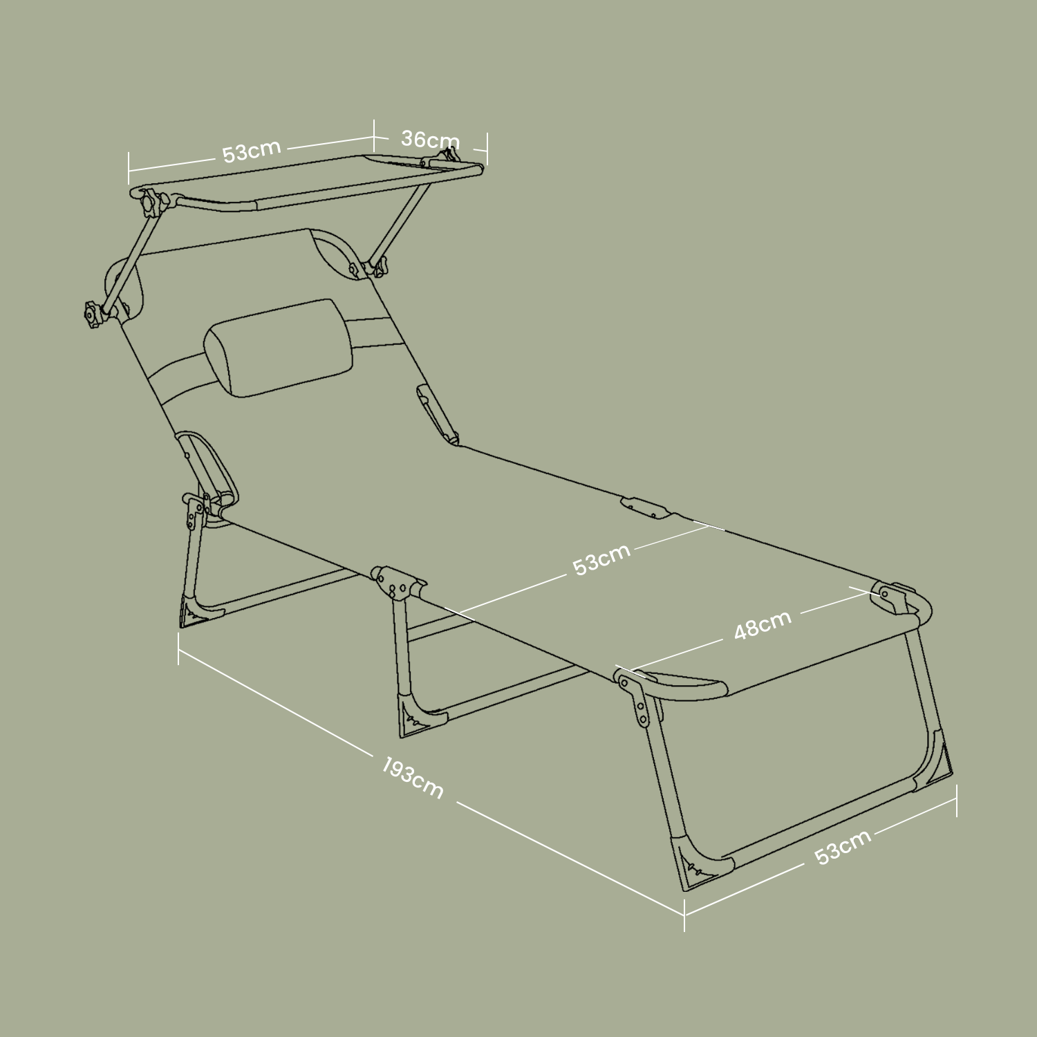 Sun Lounger - Fabric - Taupe