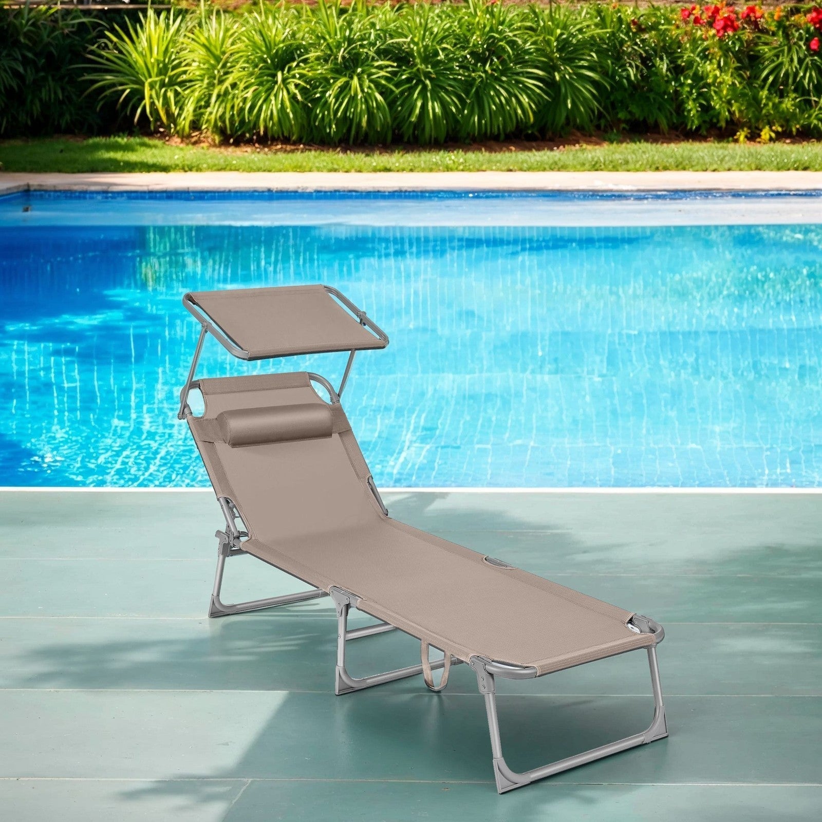 Sun Lounger - Fabric - Taupe