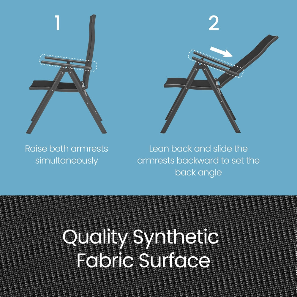 Reclining Deck Chair - Aluminium Frame - Adjustable