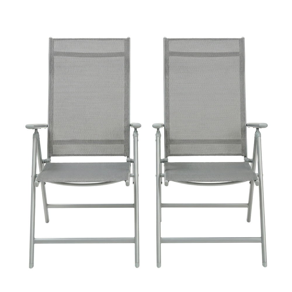 Reclining Deck Chair - 4 Chairs - Aluminium Frame - 8-Angle Backrest