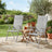 Folding Outdoor Garden Chairs - Set of 4 - Aluminium Structure - 8-Position Reclining Backrest