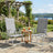 Folding Outdoor Garden Chairs - Set of 4 - Aluminium Structure - 8-Position Reclining Backrest