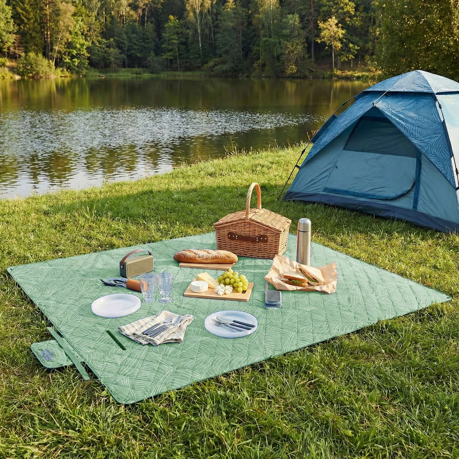 Picnic Blanket - Pongee Fabric Surface and Sponge Padding