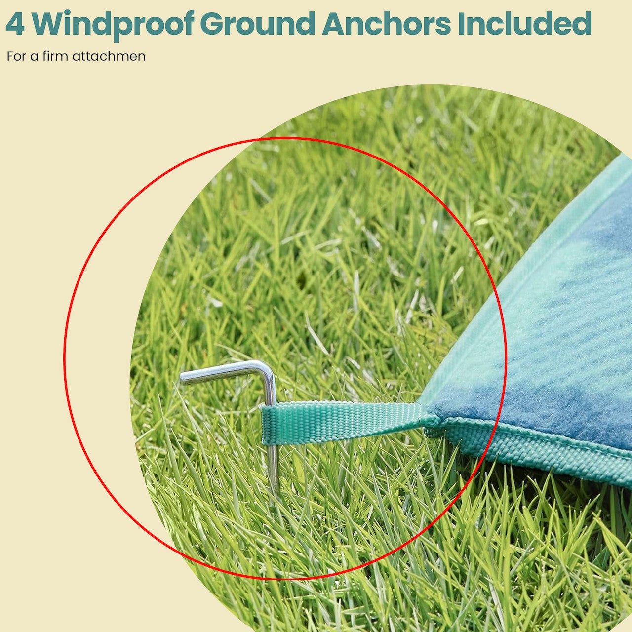 Picnic Blanket - Green and Blue - Waterproof Material