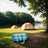 Picnic Blanket - Green and Blue - Waterproof Material