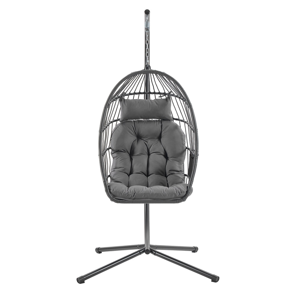Height-Adjustable Hanging Egg Chair - 220L - Polyester - Foldable Basket