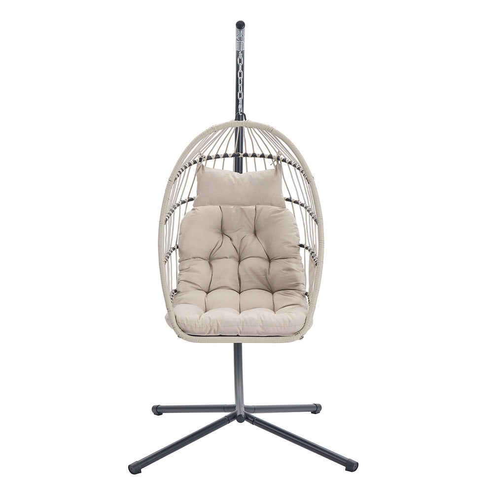 Height-Adjustable Hanging Egg Chair - 38.6L - Polyester - Foldable Basket