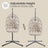 Height-Adjustable Hanging Egg Chair - 38.6L - Polyester - Foldable Basket