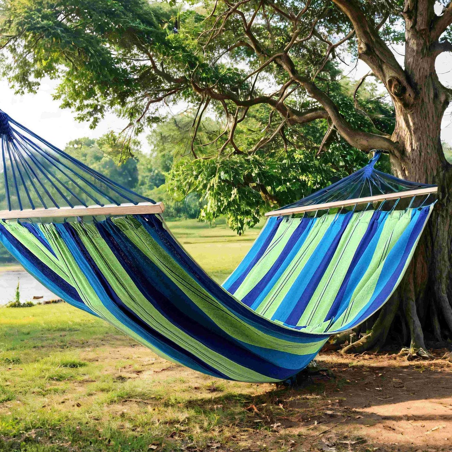 Hammock - Fabric - Grey - Includes 2 Pillows