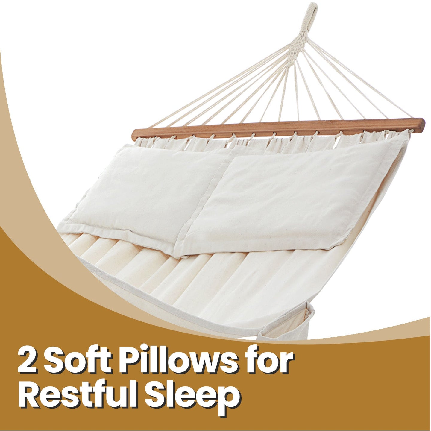 Hammock - Fabric - Grey - Includes 2 Pillows