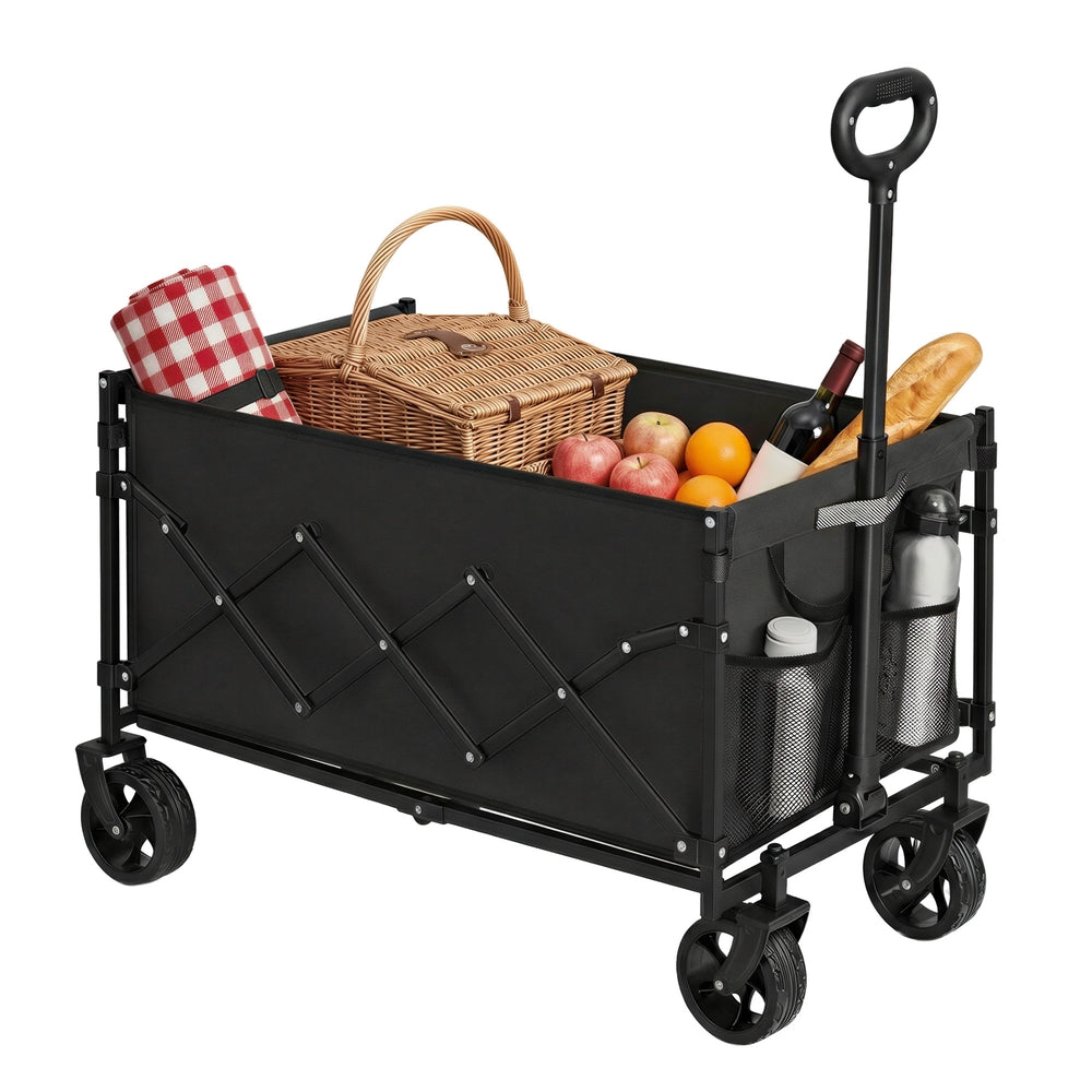 Foldable Festival and Camping Trolley - Steel - Black