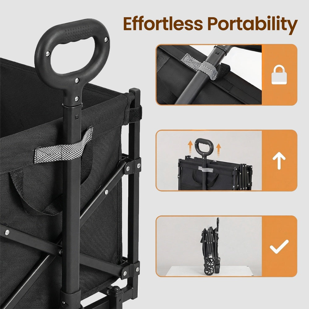 Foldable Festival and Camping Trolley - Steel - Black
