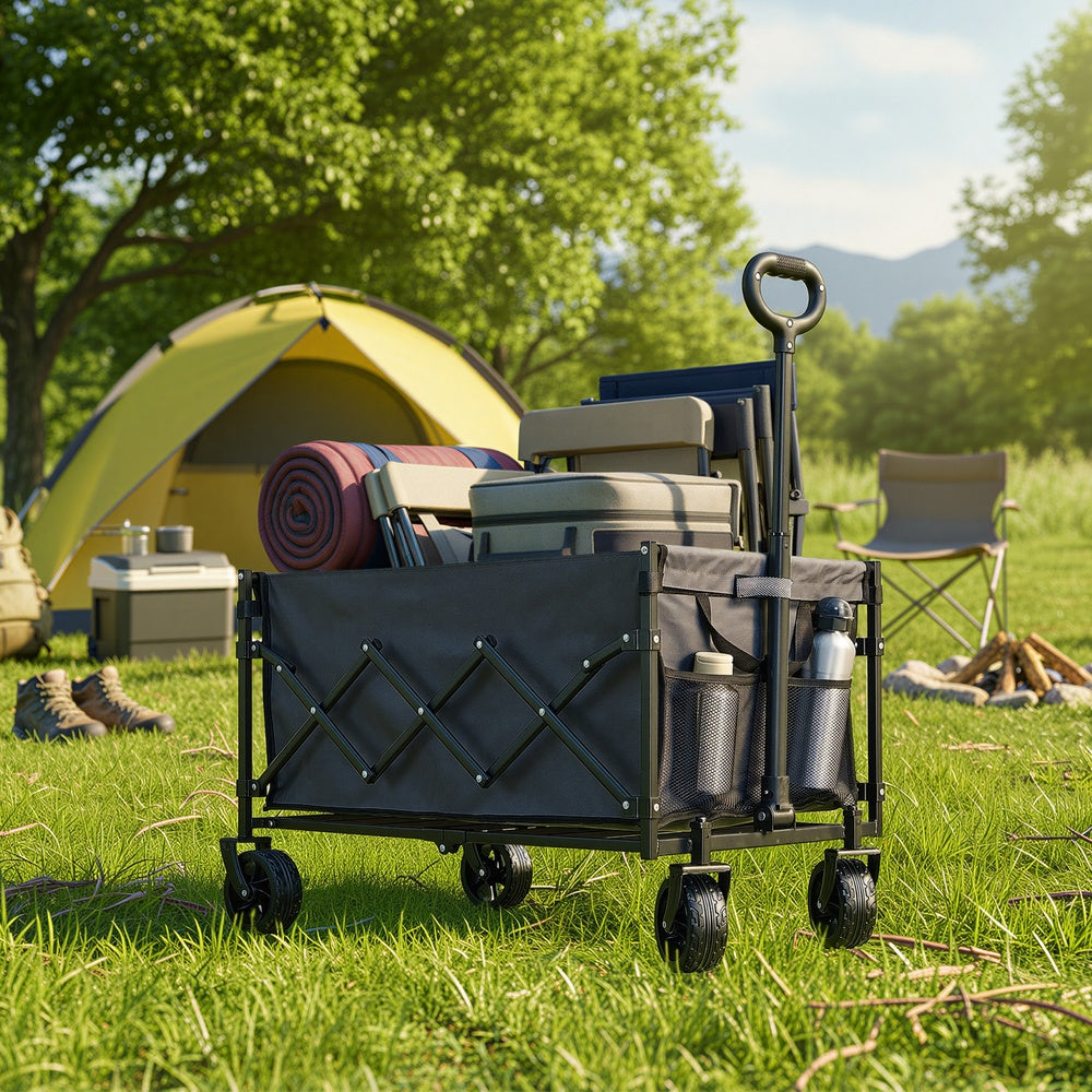 Foldable Festival and Camping Trolley - Steel - Grey