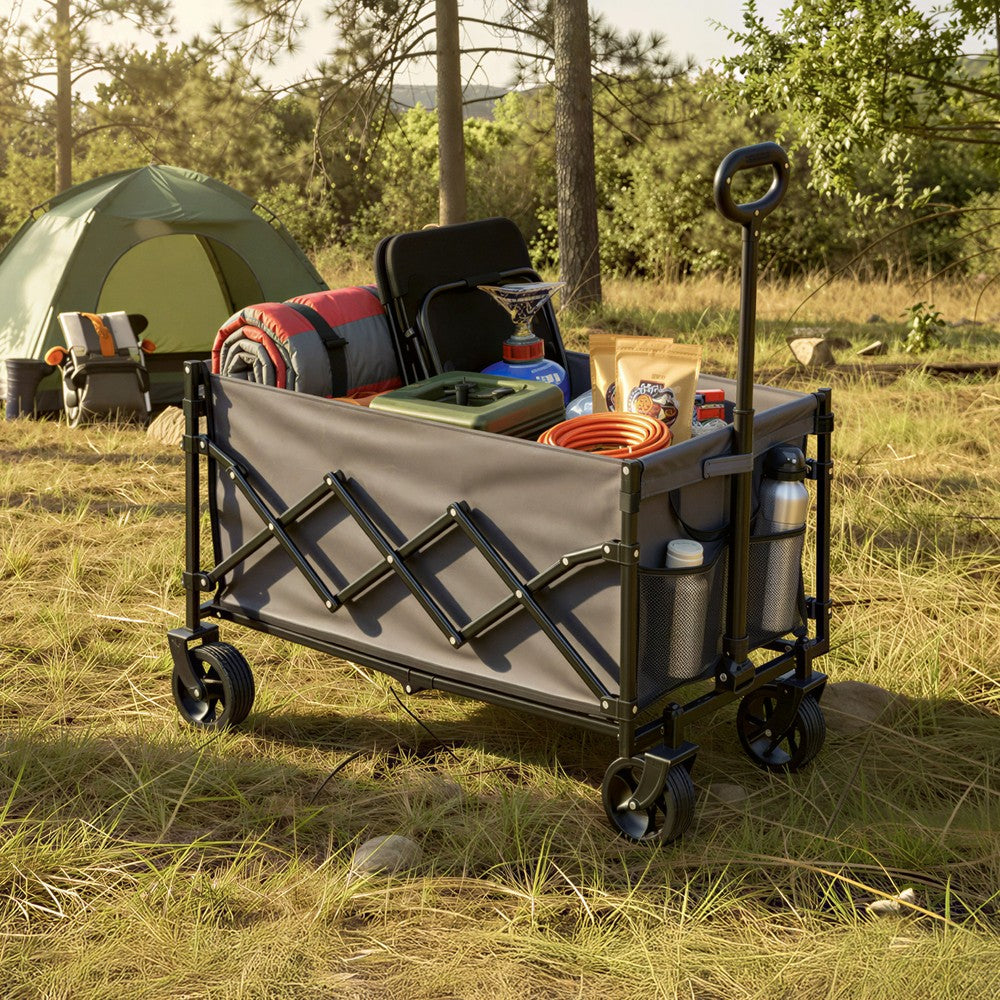 Foldable Festival and Camping Trolley - Steel - Grey