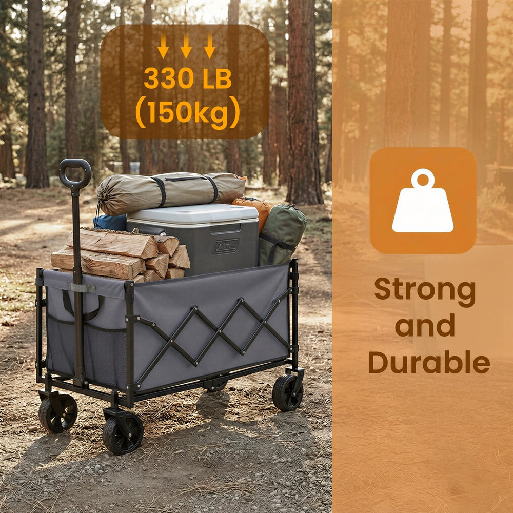 Foldable Festival and Camping Trolley - Steel - Grey