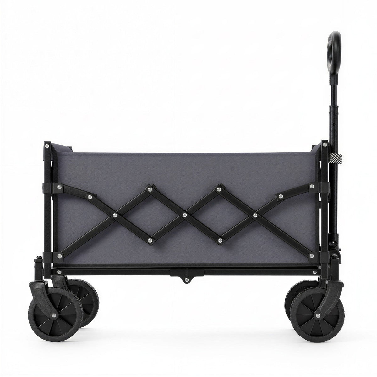 Outdoor Utility Wagon - Steel - Grey - with Adjustable Handle