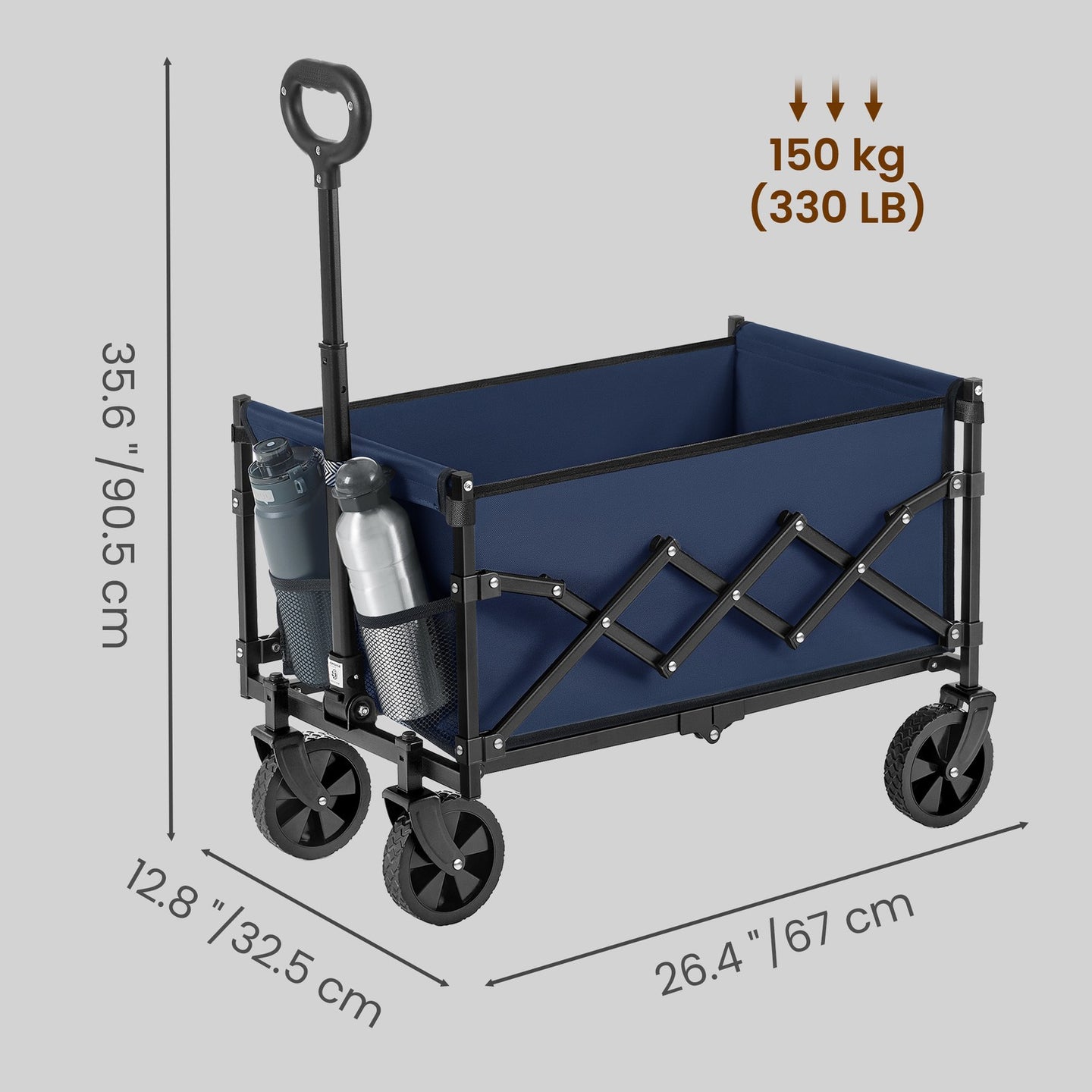 Foldable Festival and Camping Trolley - Steel - Blue