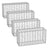 Metal Gabion Basket - Wire Mesh - Silver - Set of 4 for Garden Fence Wall Partition
