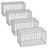 Metal Gabion Cage Basket - Set of 4 - 5 x 10 cm Mesh for Garden Fence Wall Partition - Silver